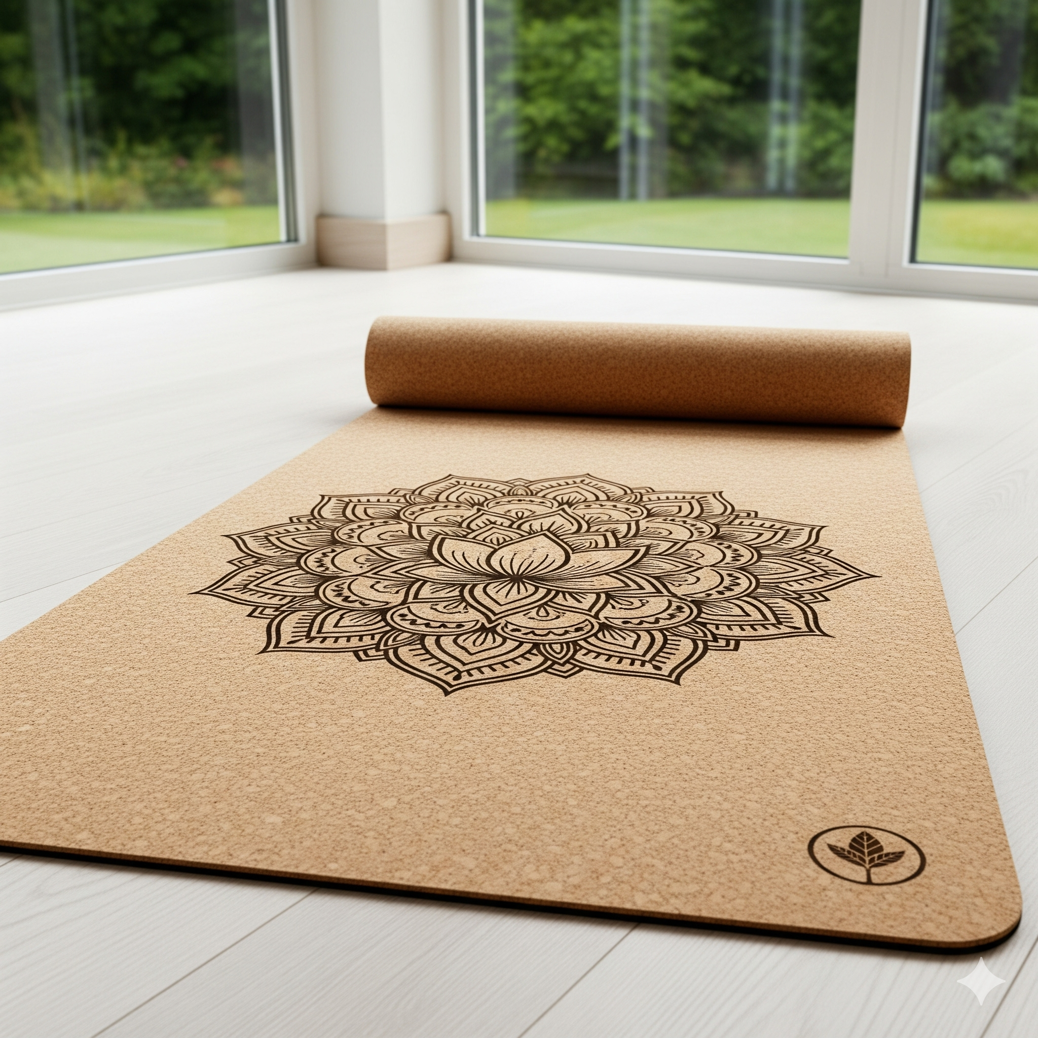 Yoga Mat – Eco-Friendly Cork with Mandala Design