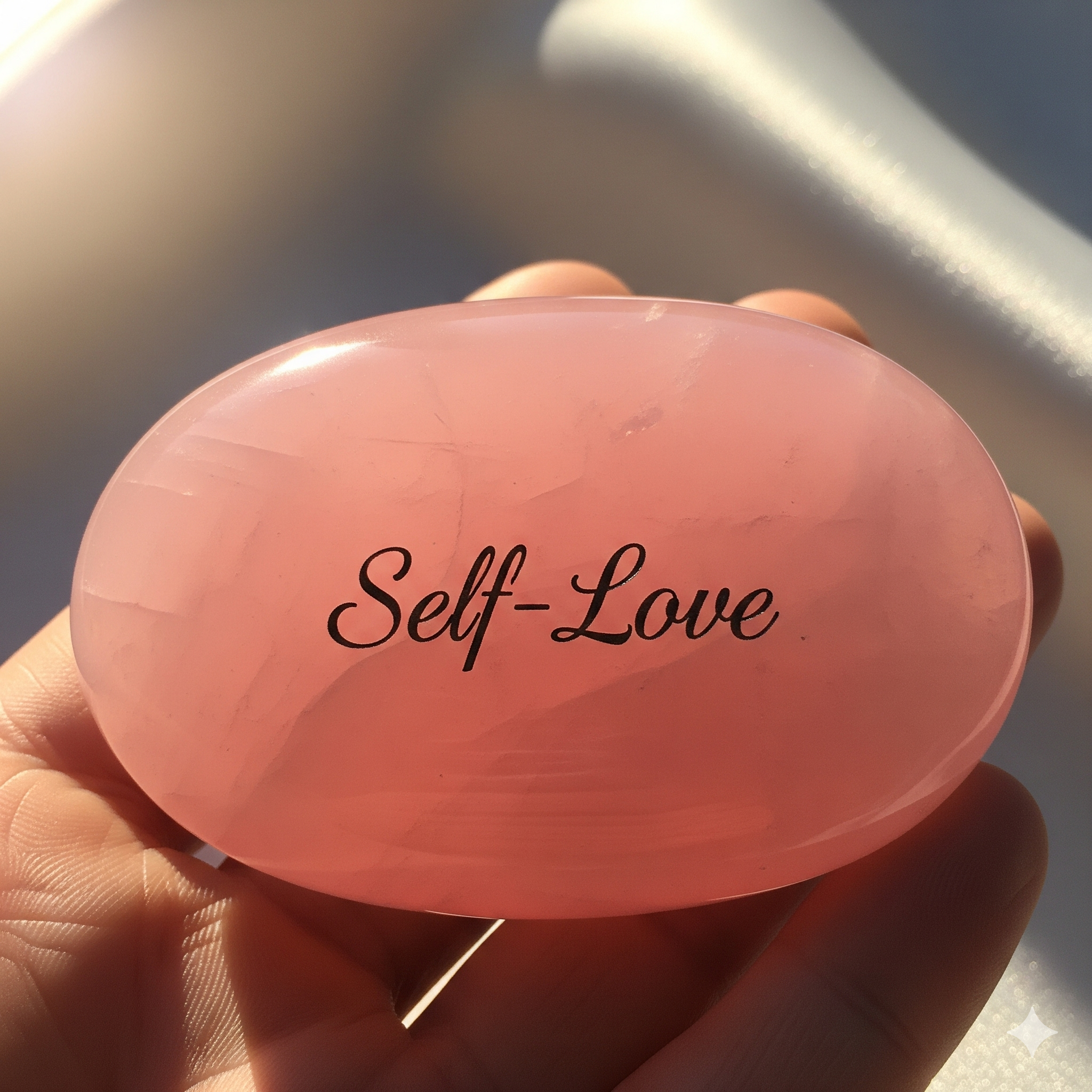 Rose Quartz Palm Stone – Self-Love