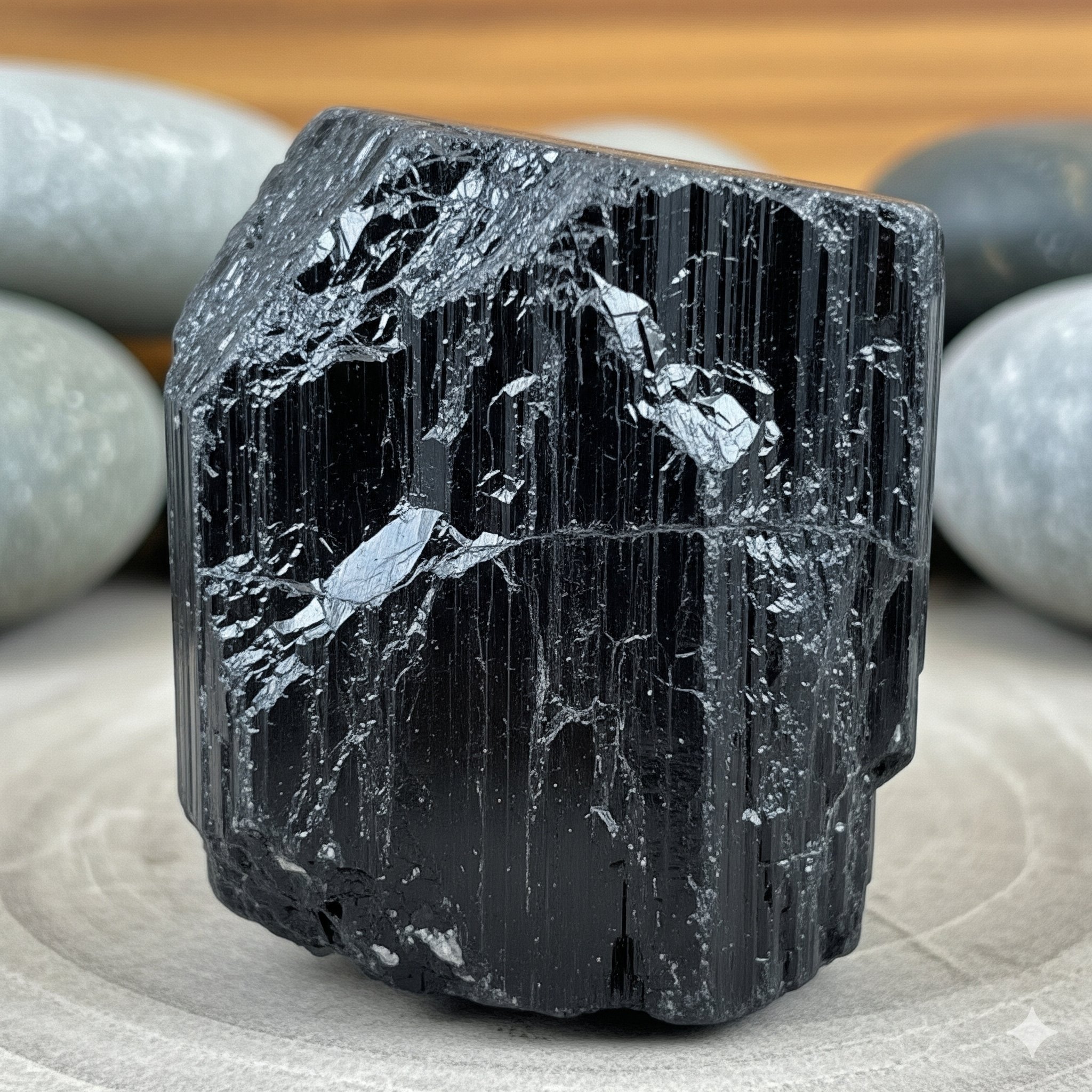 Black Tourmaline Protection Crystal – Raw (Medium)